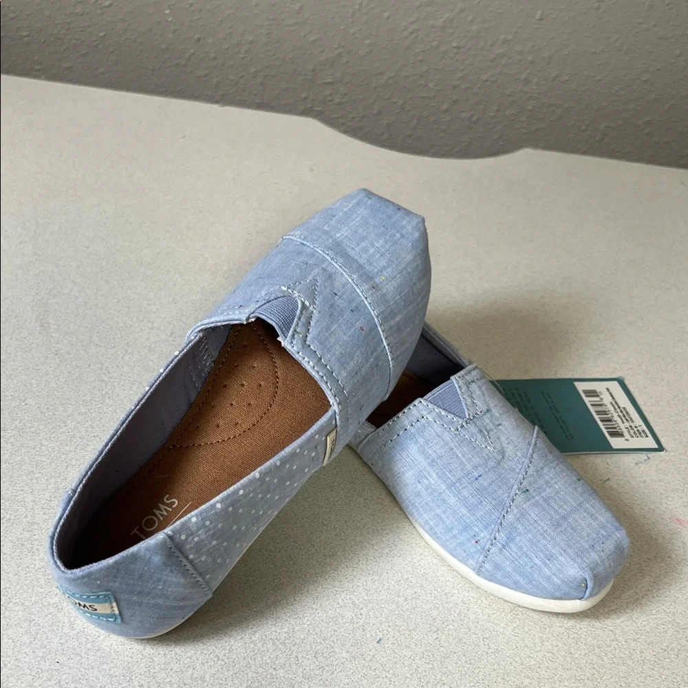 TOMS Light Blue Canvas Slip-On Loafers - Picture 7 of 10